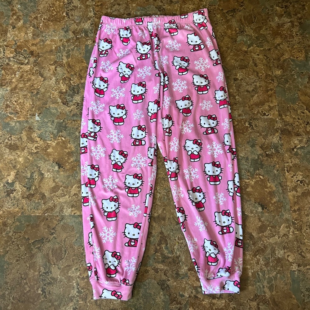 Hello Kitty Sanrio Christmas Pajama Pants Womens Size Small (4-6) Pink Winter